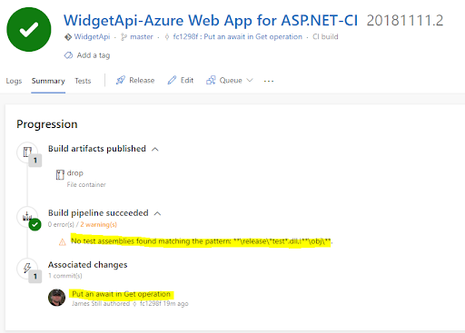 Part 2: Setting up a Build Pipeline in Azure DevOps – James Still